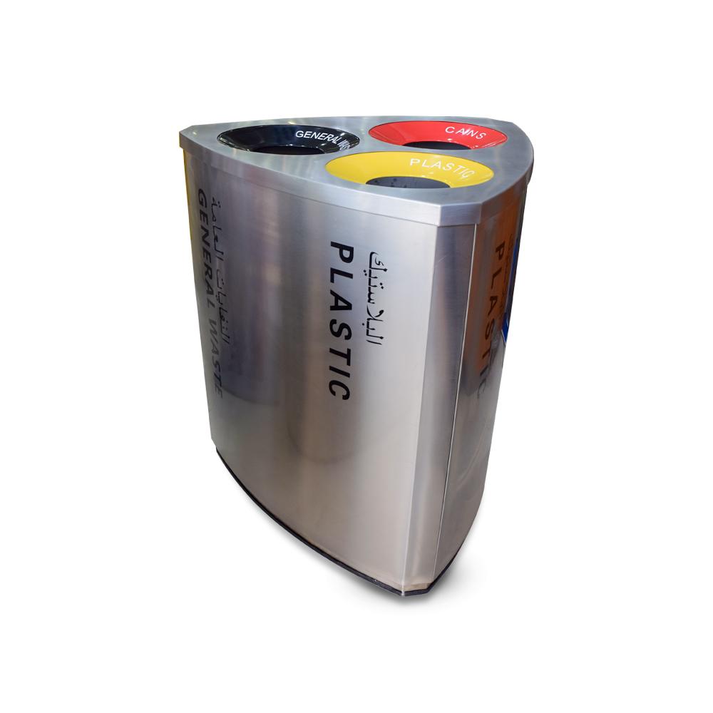 AKC Triangular Stainless Steel Recycle Bin | 180LTR