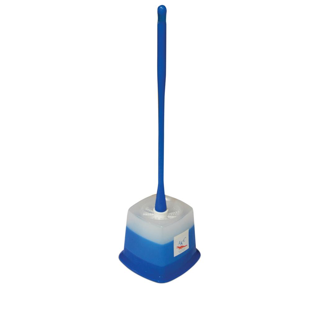Toilet Brush with Stand White & Blue