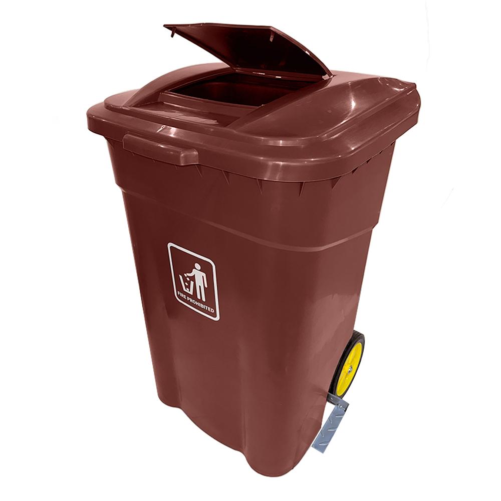 AKC Plastic Trash Bin | 120LTR | BROWN