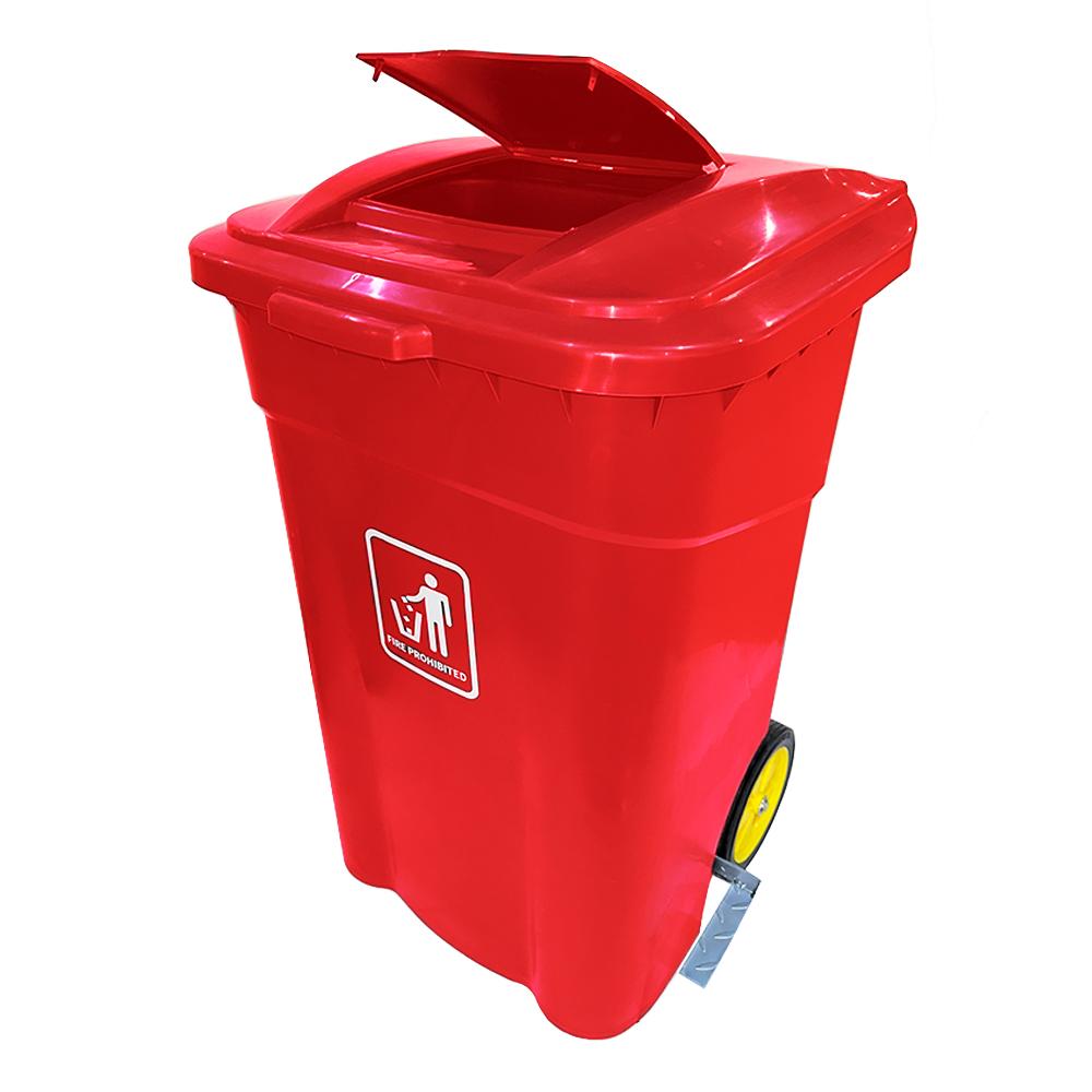 AKC Plastic Trash Bin | 120LTR | RED