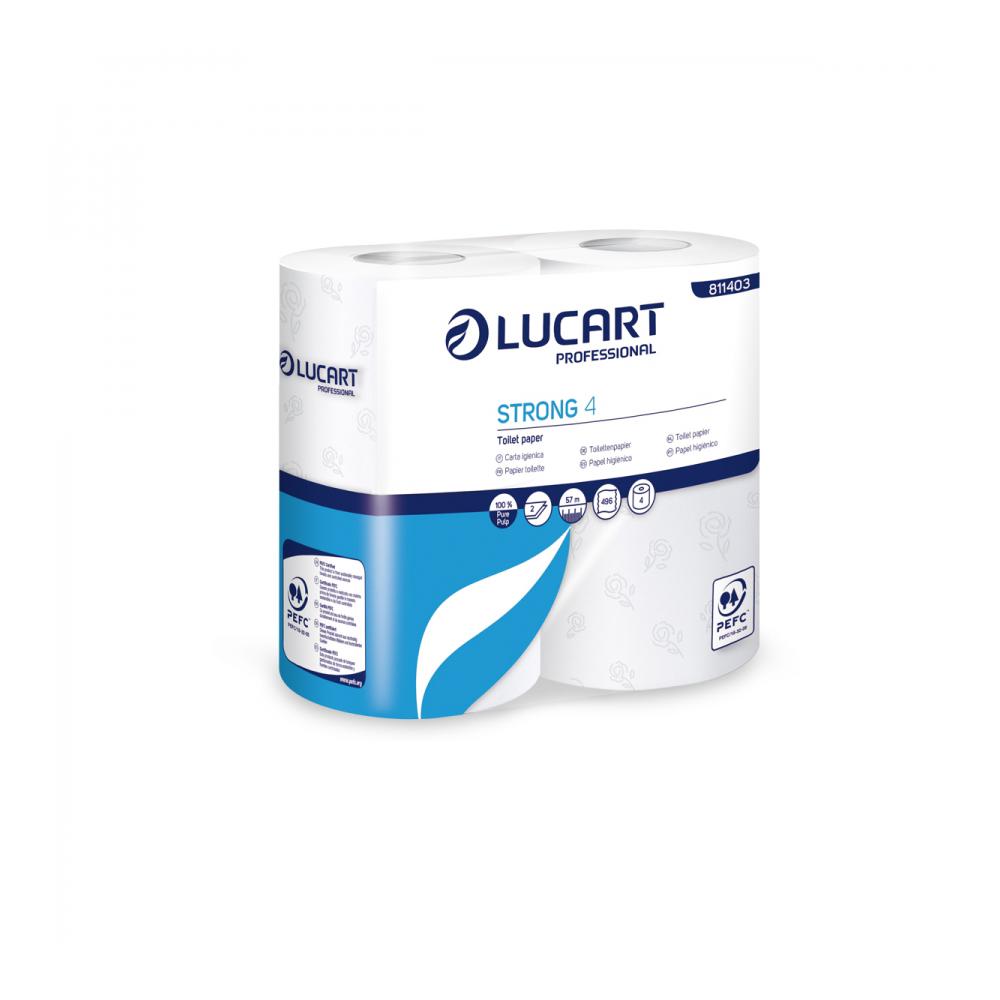 Lucart Strong Toilet Paper Rolls 2 Ply 496 Sheets & 56 Rolls