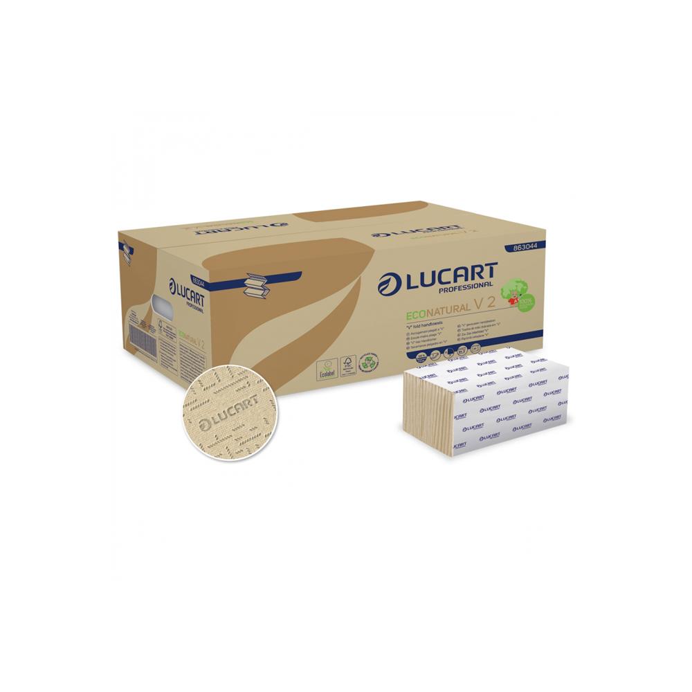 Lucart V-Fold Eco Natural Tissue Paper Brown 2Ply 190 Sheets