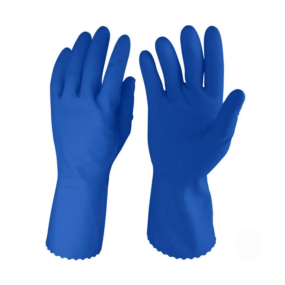 Rubber Hand Gloves | DELUXE GRIP | MEDIUM | BLUE