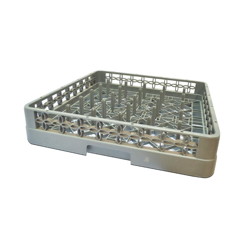 Plastic 25 Compartment Plate & Tray Rack Light Gray