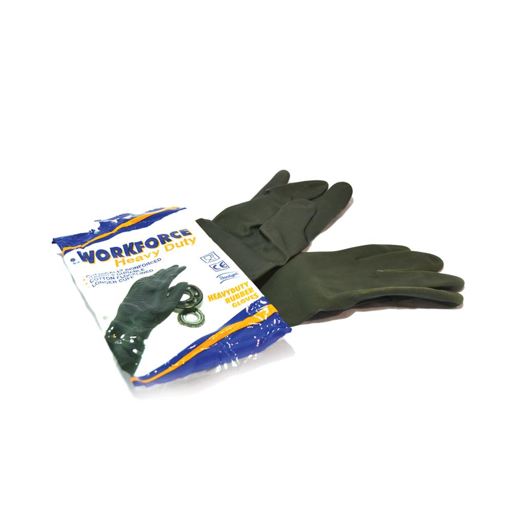 Heavy Duty Rubber Hand Gloves Medium Black