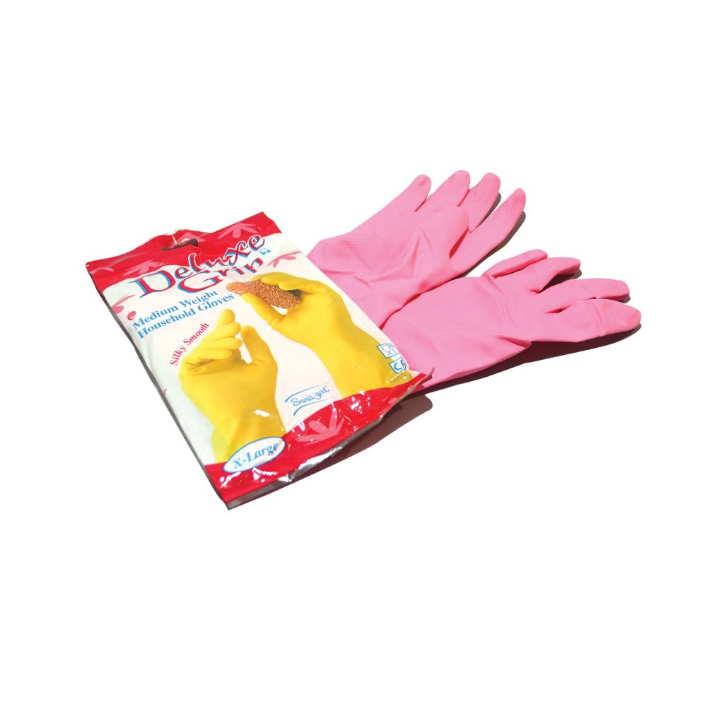 Rubber Hand Gloves | X-LARGE | PINK
