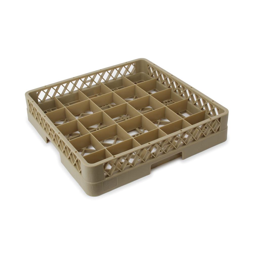 Plastic 25 Compartment Glass Rack Brown