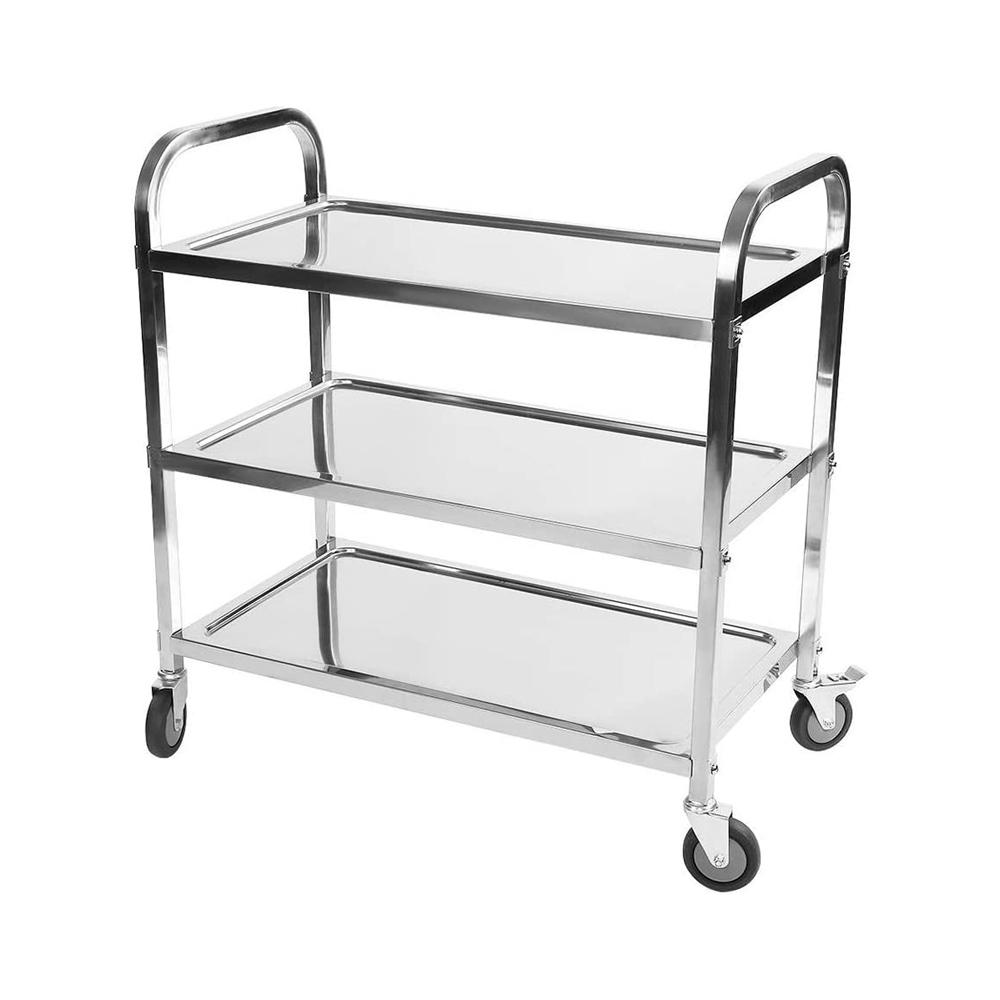 Stainless Steel 3 Shelves Service Trolley 86 x 45 x 90 cm